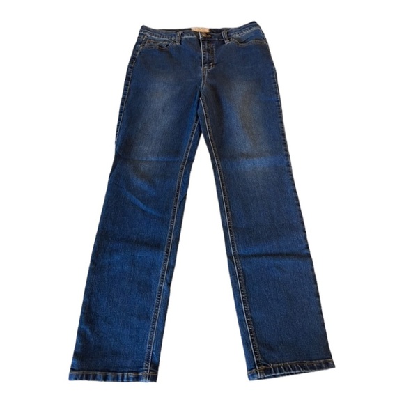 Free People Dark Denim High Waist High Rise Straight Leg Jeans Size 31 - Picture 9 of 15